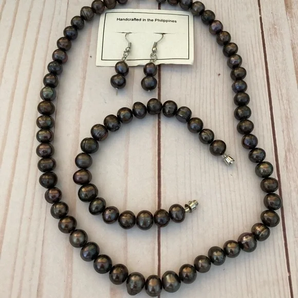 Freshwater Pearls Set Gray - Picture 4 of 4